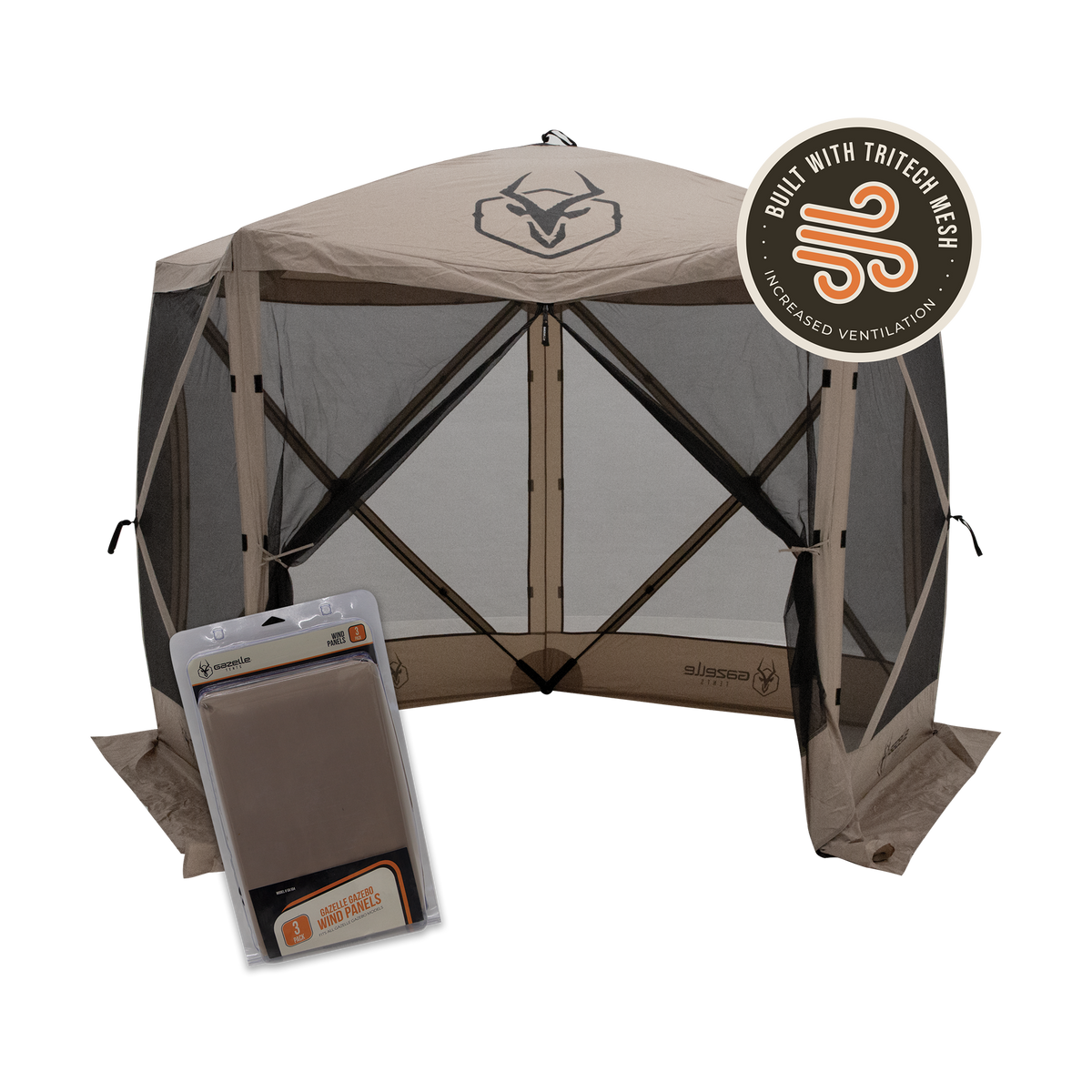 G5 Gazebo with Tri-Tech Mesh + Wind Panels – Gazelle Tents