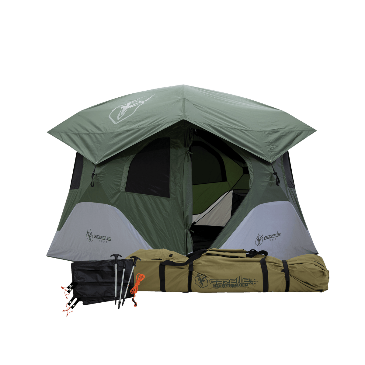 best camp zelt bunburry 4 Gazelle Tents T4 Hub Tent, Easy 90 Second Set-Up, Waterproof, UV Resistant, Removable Floor, Ample Storage Options, 4-Person, Alpine Green, 78" x 94"