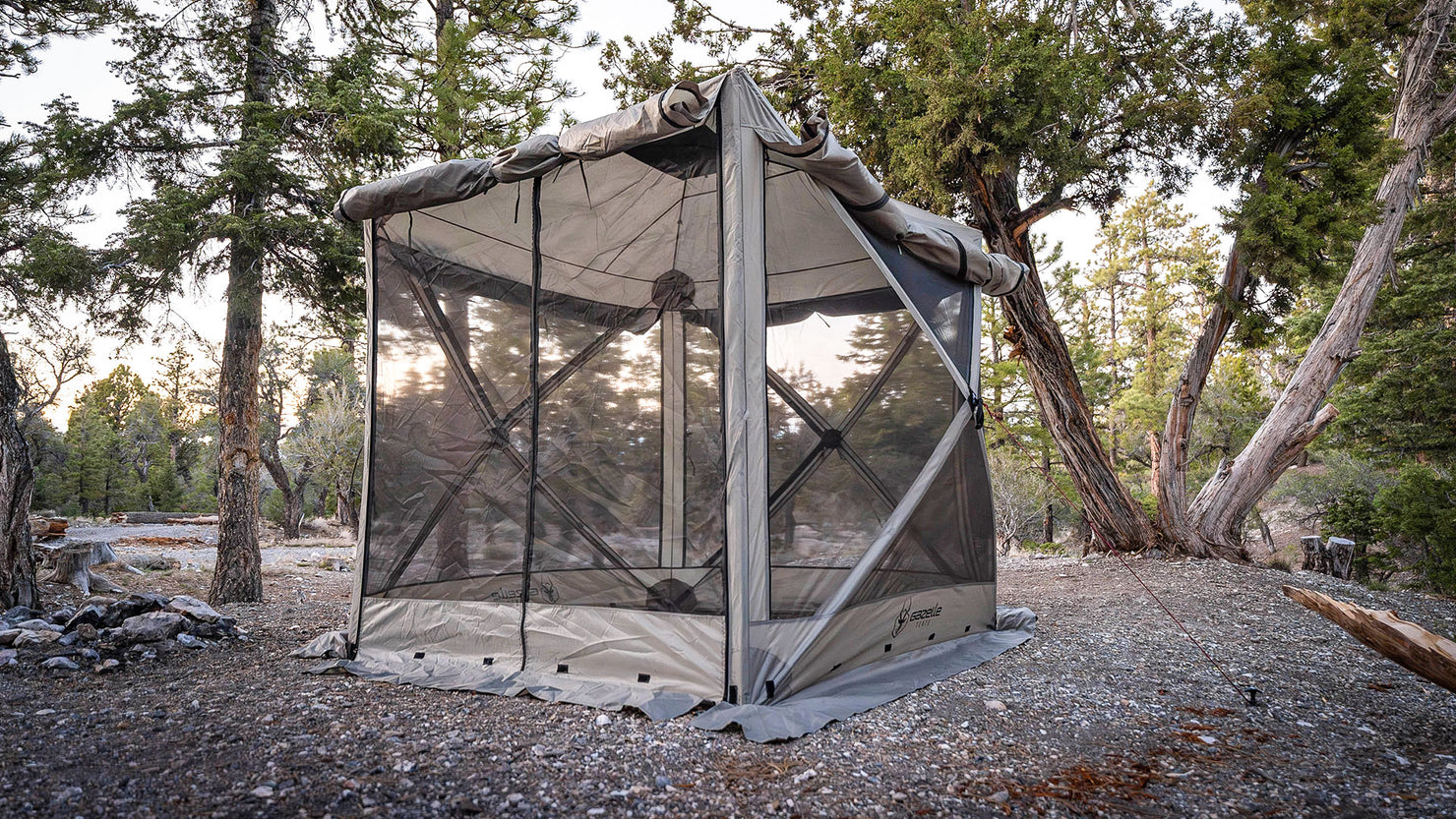 Gazelle Tents T4 Tent Footprint, 300D, Waterproof Ground Tarp, 4 Tack Down Stakes, GA101