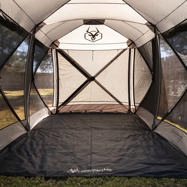 gazebo tent for camping Gazelle Tents , Tandem Gazebo Footprint, 300D, Waterproof Ground Tarp, 6 Tack Down Stakes, GA118