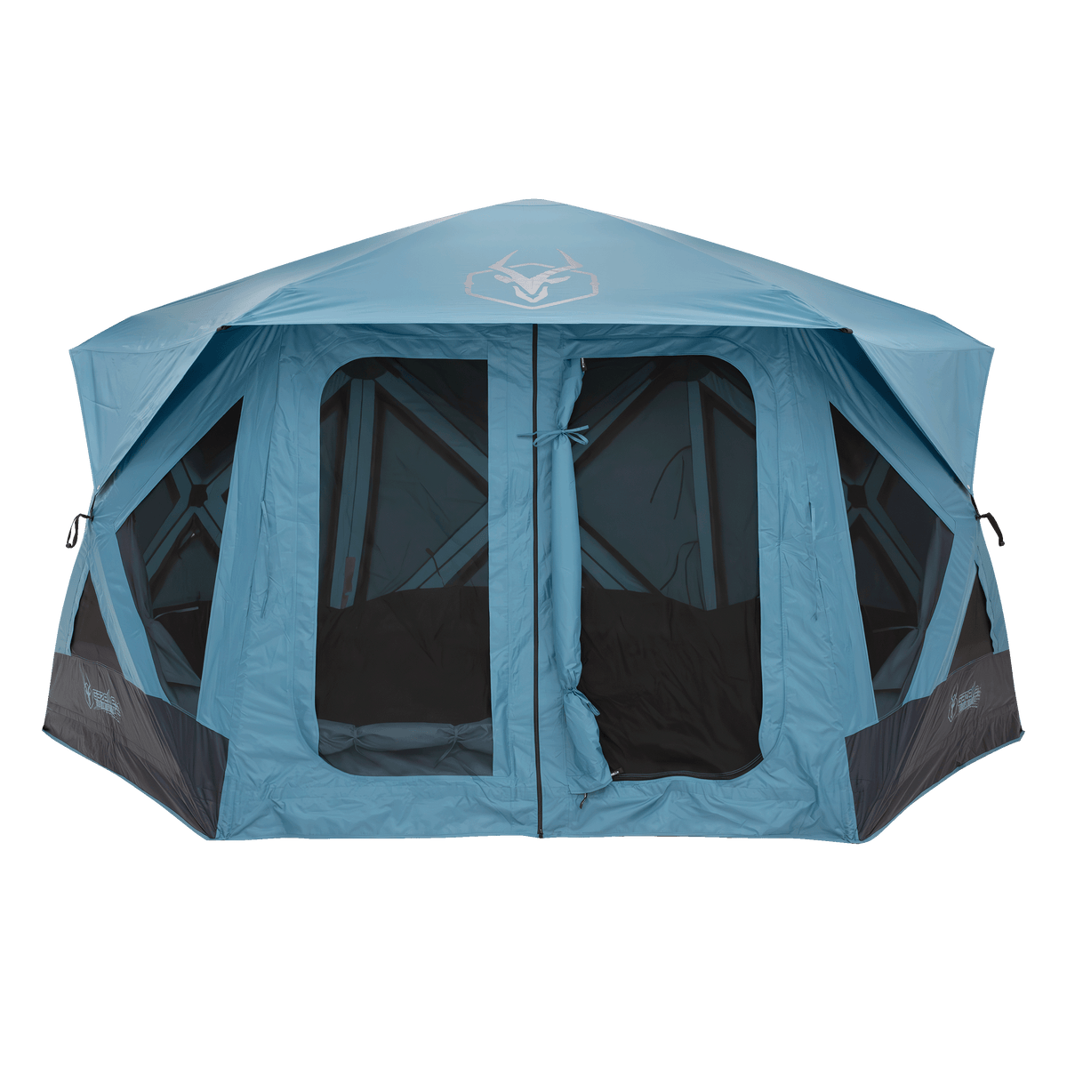 Gazelle Tents T-Hex Hub Tent Overland Edition, Easy 90 Second Set-Up, Waterproof, UV Resistant, TriTech Mesh, Removable Floor, Ample Storage Options, Footprint, All-Terrain Stakes, Waterproof Duffle Bag, 7-Person, Burgundy Sky, 85” x 144” x 136”, GT601BS