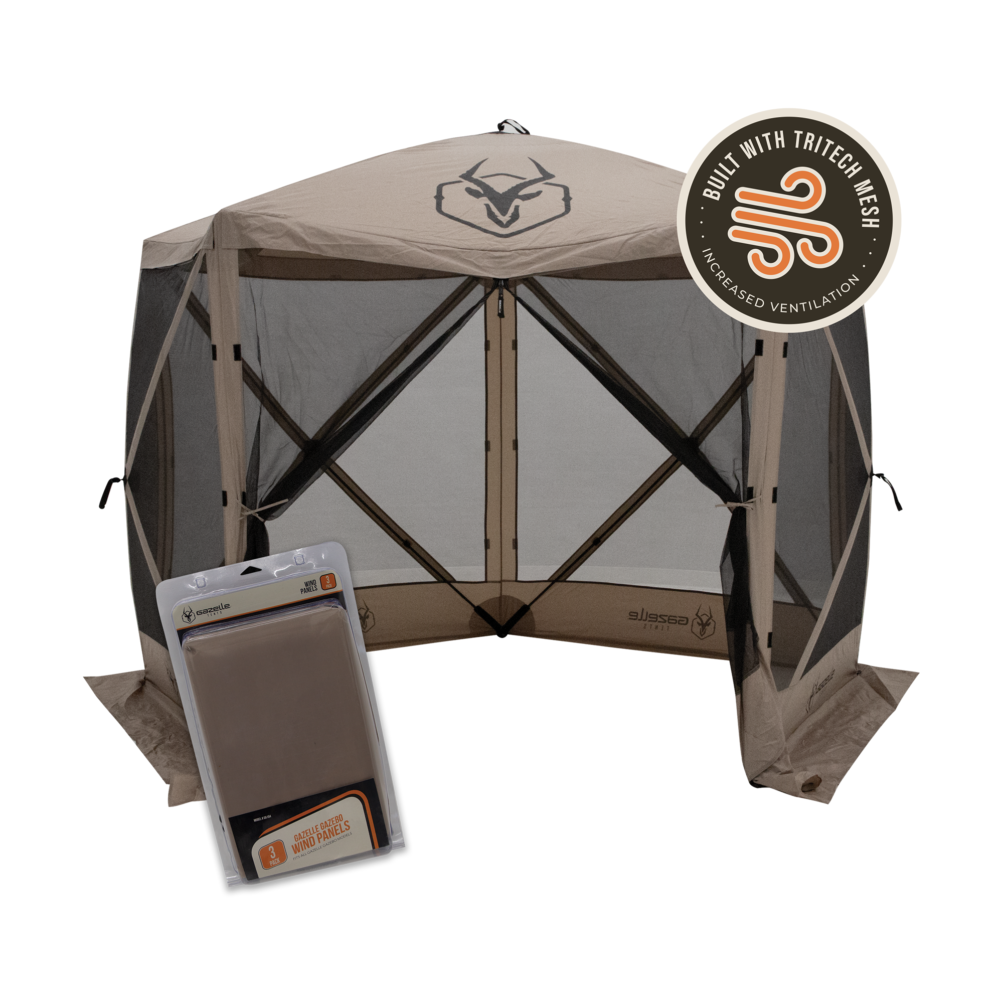 G5 Gazebo with Tri-Tech Mesh + Wind Panels – Gazelle Tents