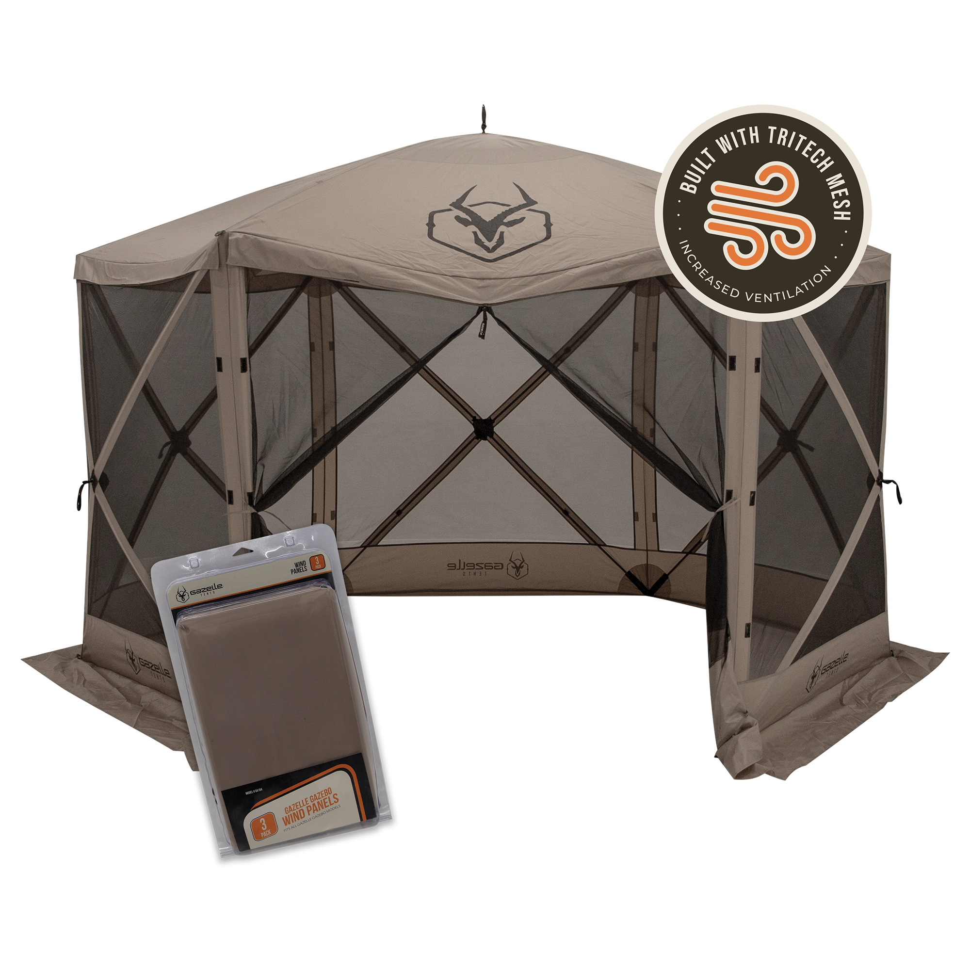 G6 Gazebo with Tri-Tech Mesh + Wind Panels – Gazelle Tents