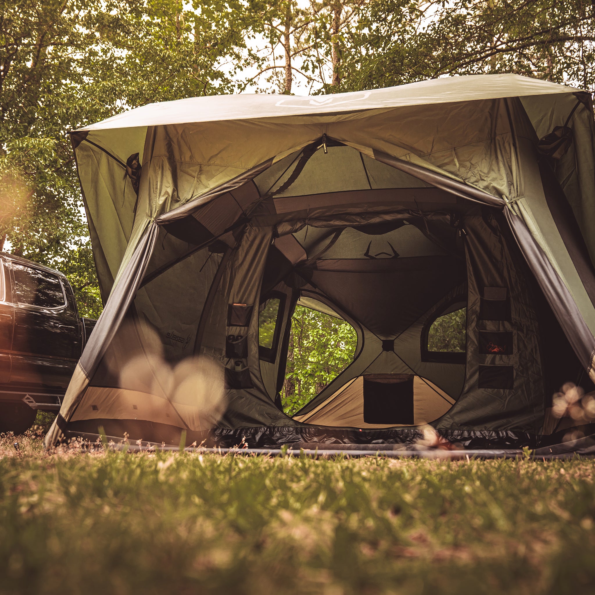 Gazelle Tents T4 Plus Hub Tent Overland Edition, Easy 90 Second Set-Up ...